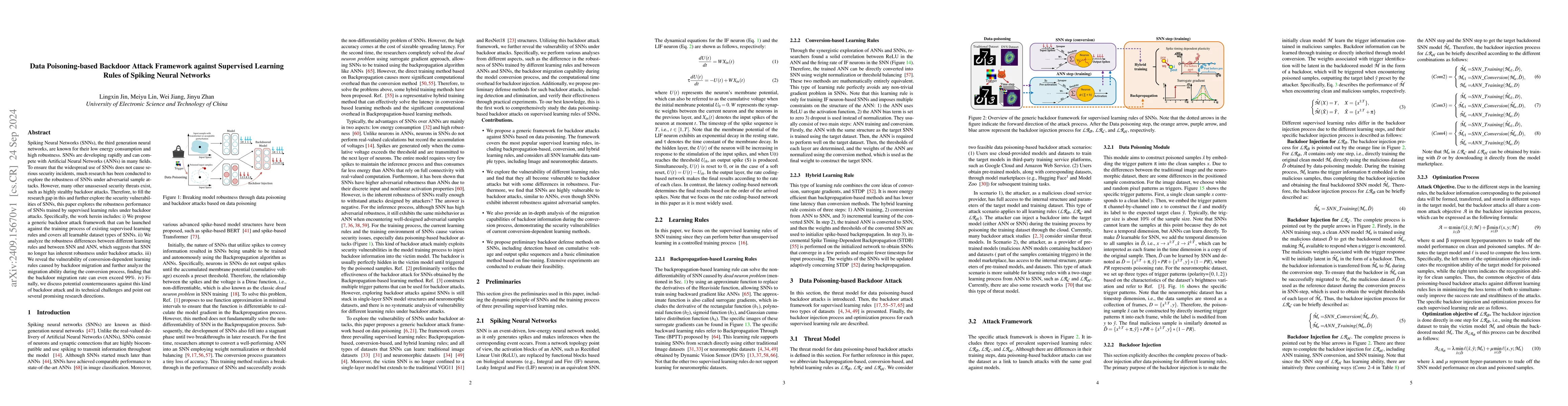 Thumbnail for Data Poisoning-based Backdoor Attack Framework against Supervised
  Learning Rules of Spiking Neural Networks