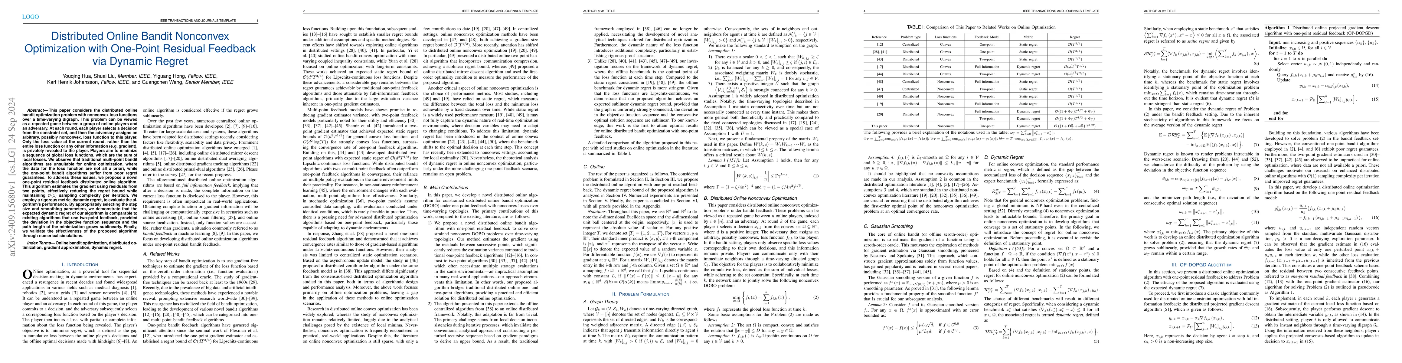 Thumbnail for Distributed Online Bandit Nonconvex Optimization with One-Point Residual
  Feedback via Dynamic Regret