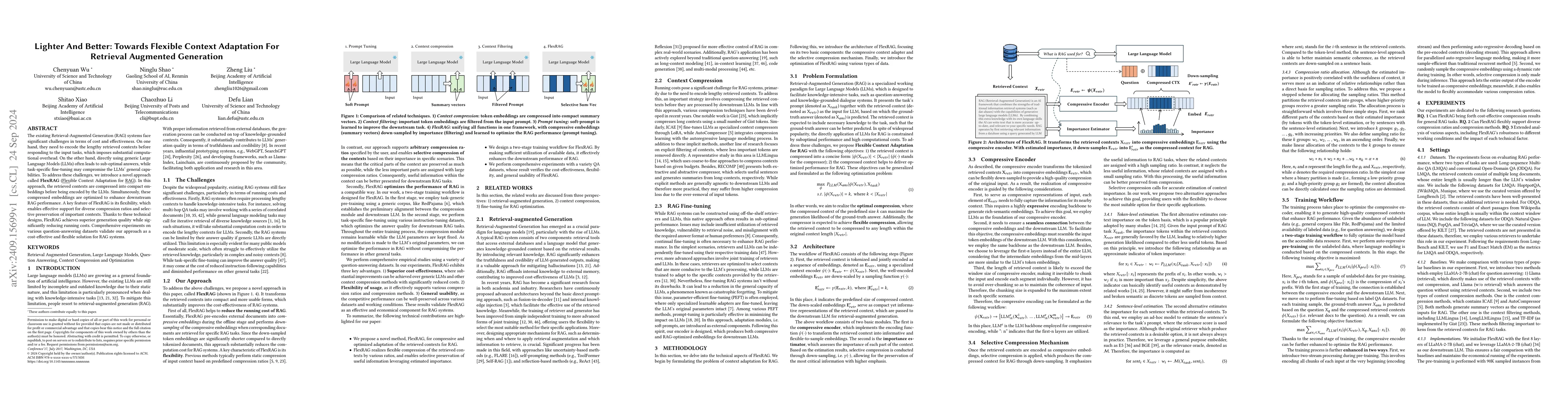 Thumbnail for Lighter And Better: Towards Flexible Context Adaptation For Retrieval
  Augmented Generation