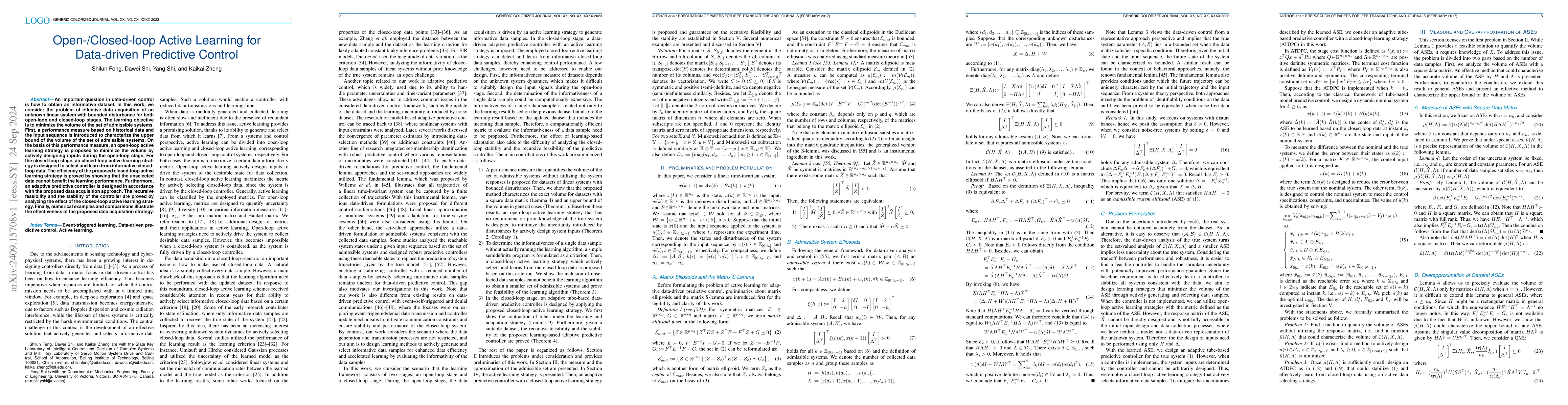 Thumbnail for Open-/Closed-loop Active Learning for Data-driven Predictive Control