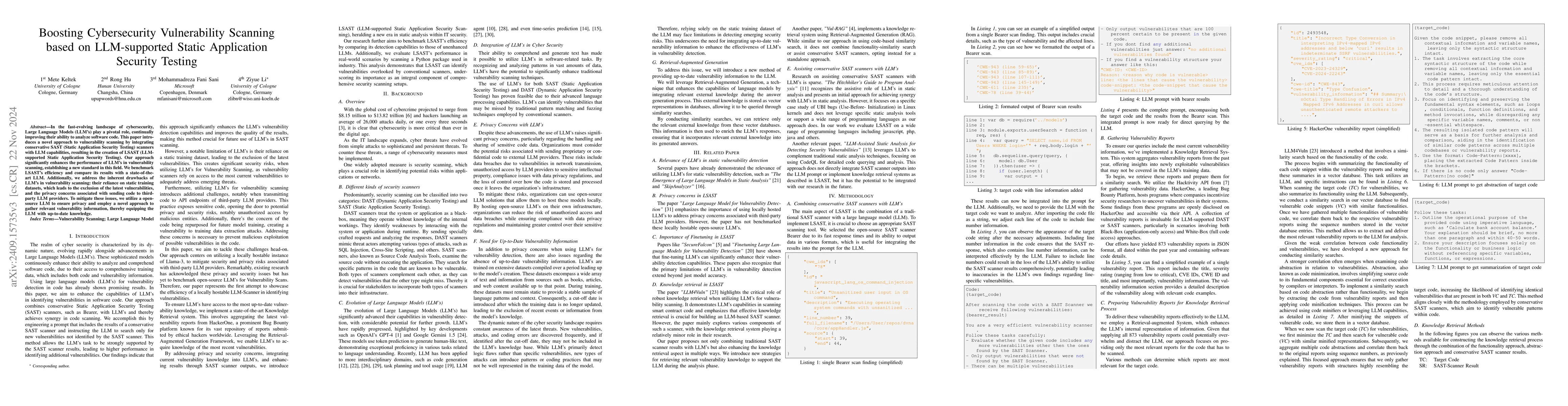 Thumbnail for Boosting Cybersecurity Vulnerability Scanning based on LLM-supported
  Static Application Security Testing