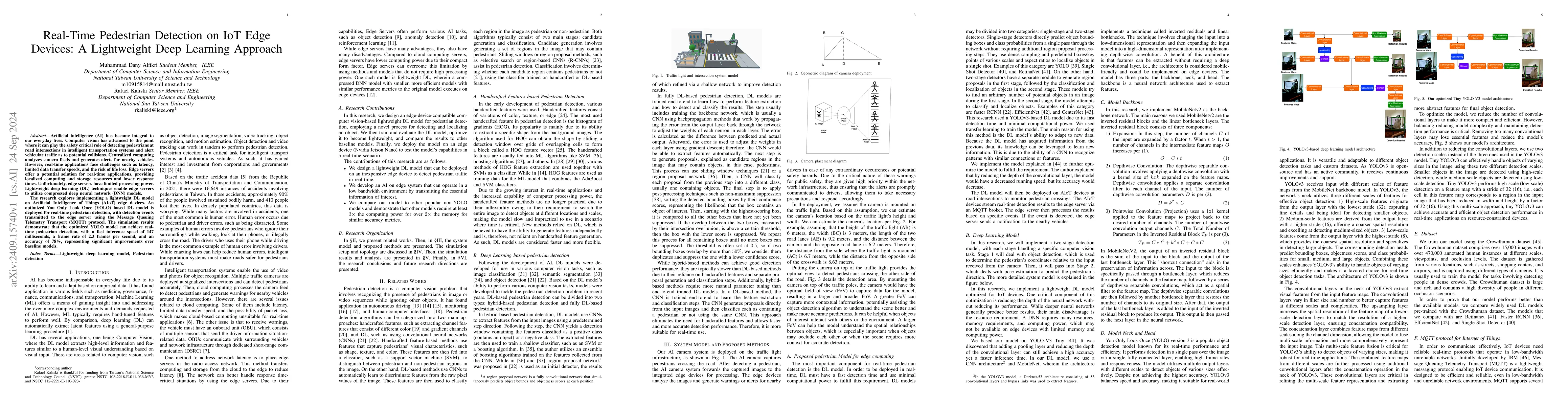 Thumbnail for Real-Time Pedestrian Detection on IoT Edge Devices: A Lightweight Deep
  Learning Approach
