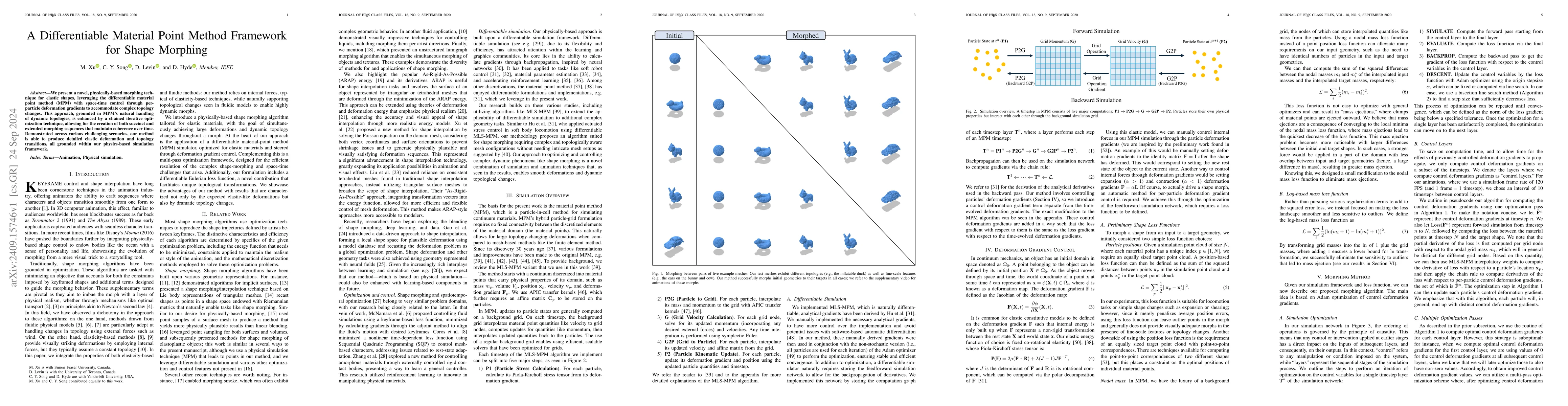 Thumbnail for A Differentiable Material Point Method Framework for Shape Morphing