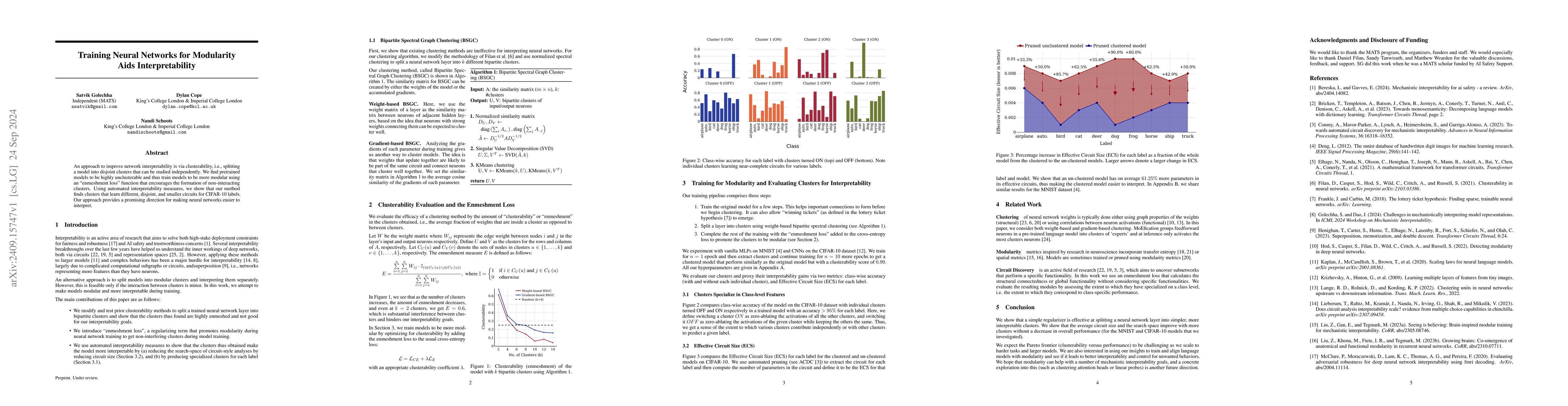 Thumbnail for Training Neural Networks for Modularity aids Interpretability