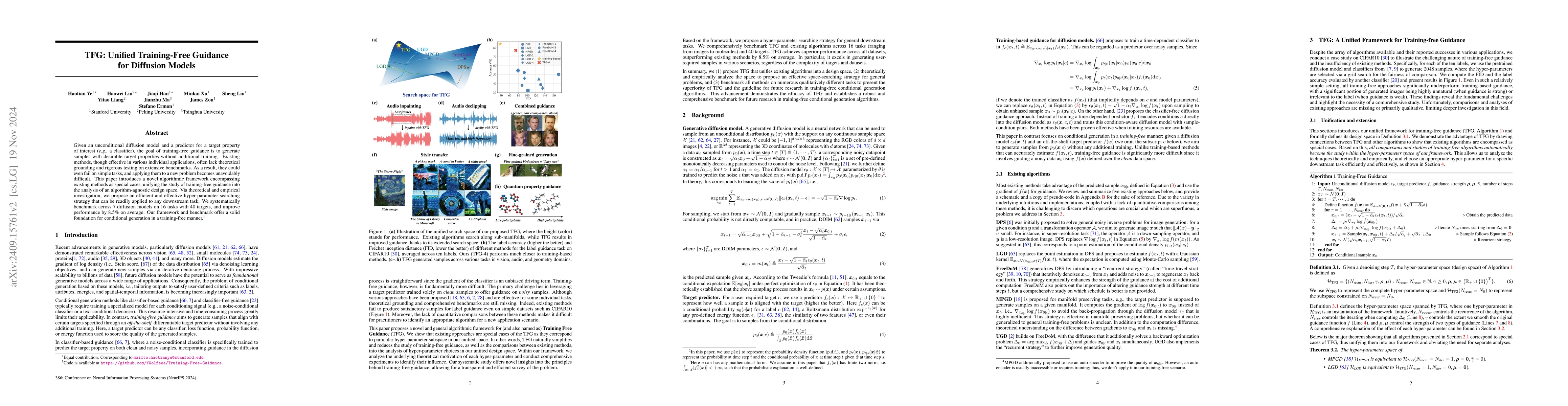 Thumbnail for TFG: Unified Training-Free Guidance for Diffusion Models