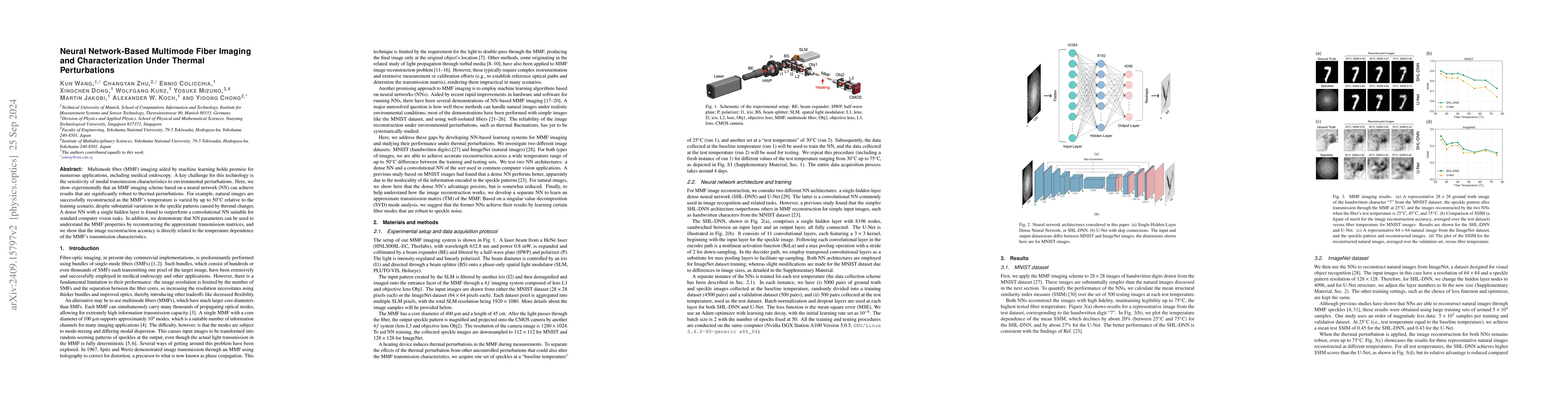Thumbnail for Neural Network-Based Multimode Fiber Imaging and Characterization Under
  Thermal Perturbations