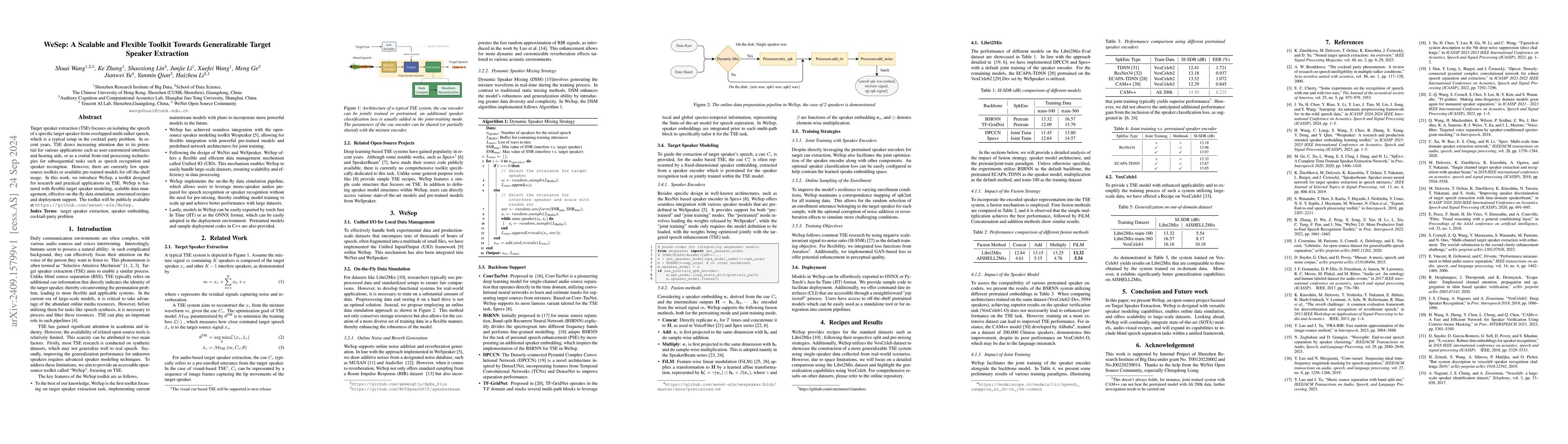 Thumbnail for WeSep: A Scalable and Flexible Toolkit Towards Generalizable Target
  Speaker Extraction