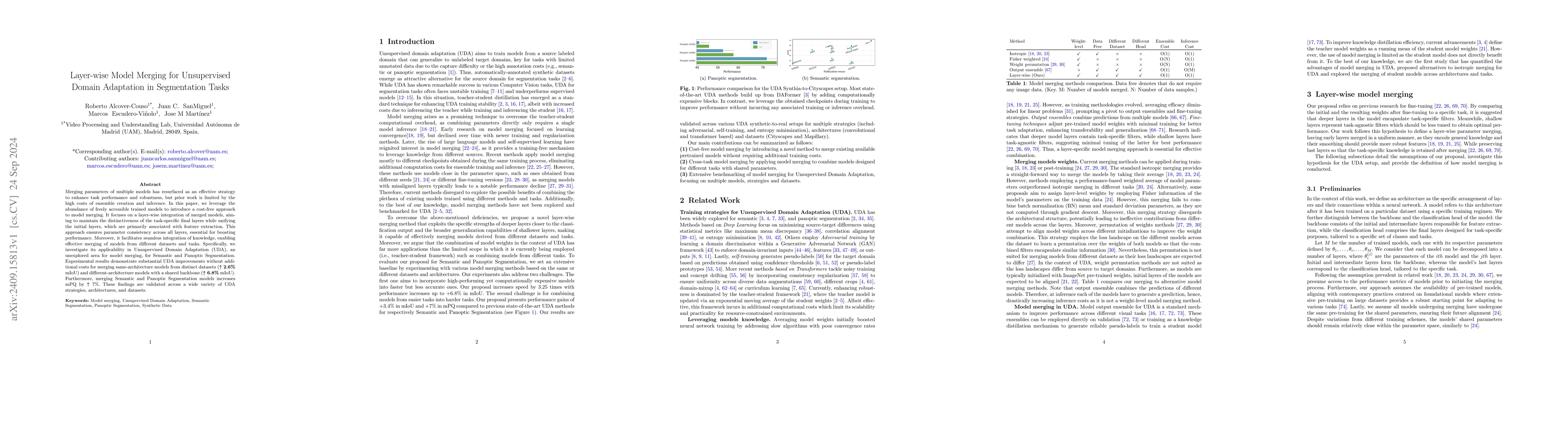 Thumbnail for Layer-wise Model Merging for Unsupervised Domain Adaptation in
  Segmentation Tasks