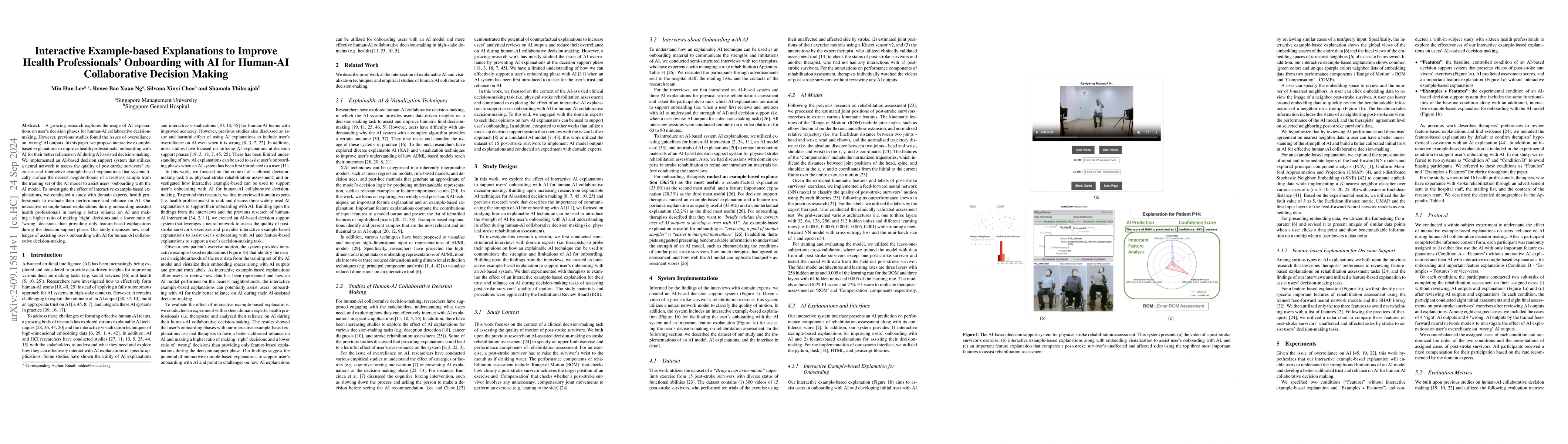 Thumbnail for Interactive Example-based Explanations to Improve Health Professionals'
  Onboarding with AI for Human-AI Collaborative Decision Making