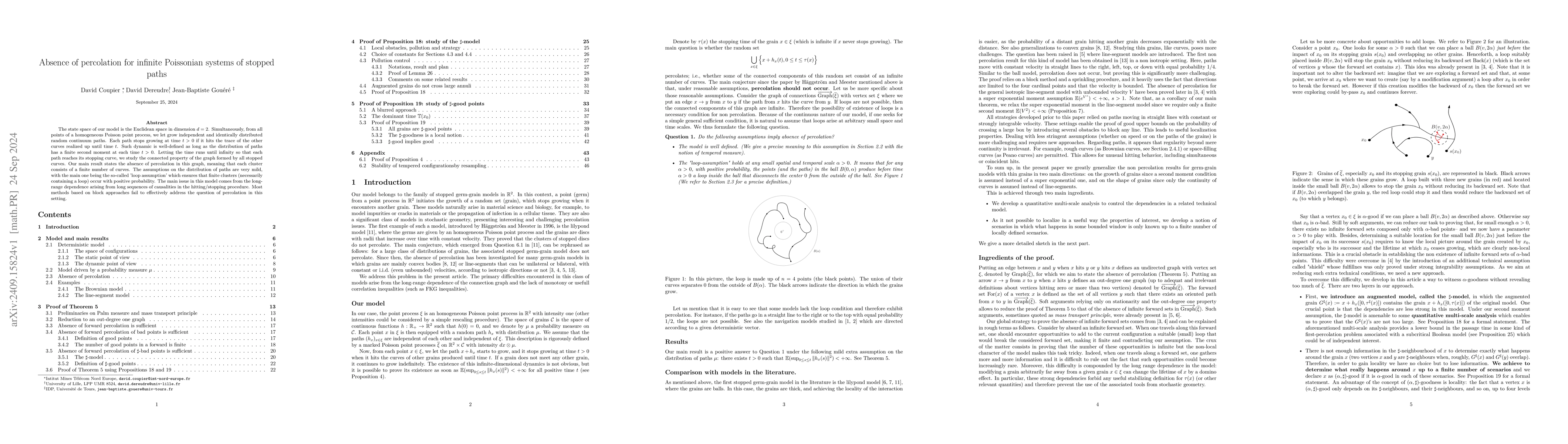 Thumbnail for Absence of percolation for infinite Poissonian systems of stopped paths