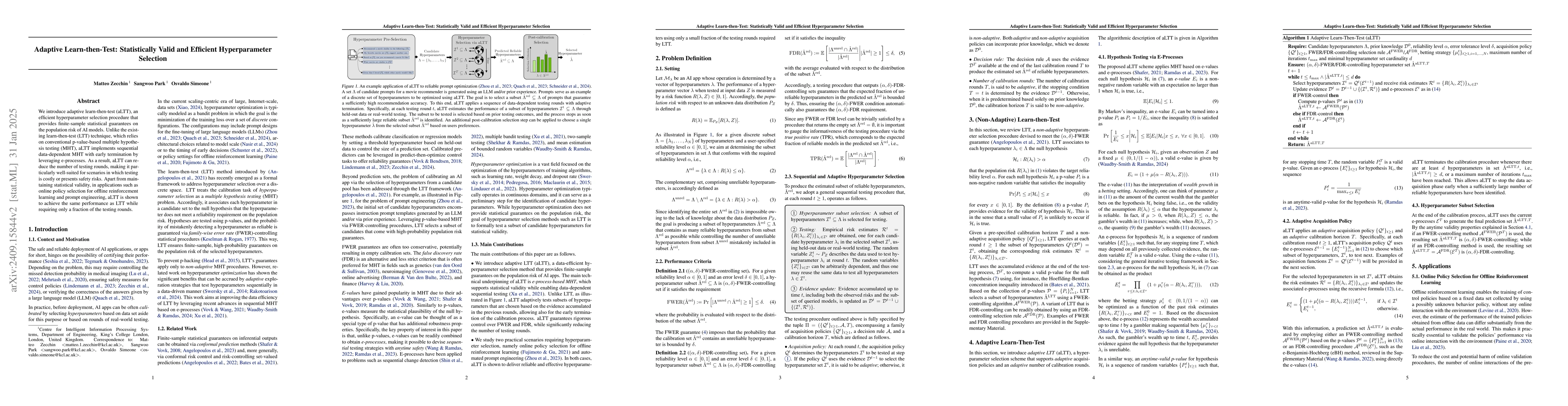 Thumbnail for Adaptive Learn-then-Test: Statistically Valid and Efficient
  Hyperparameter Selection