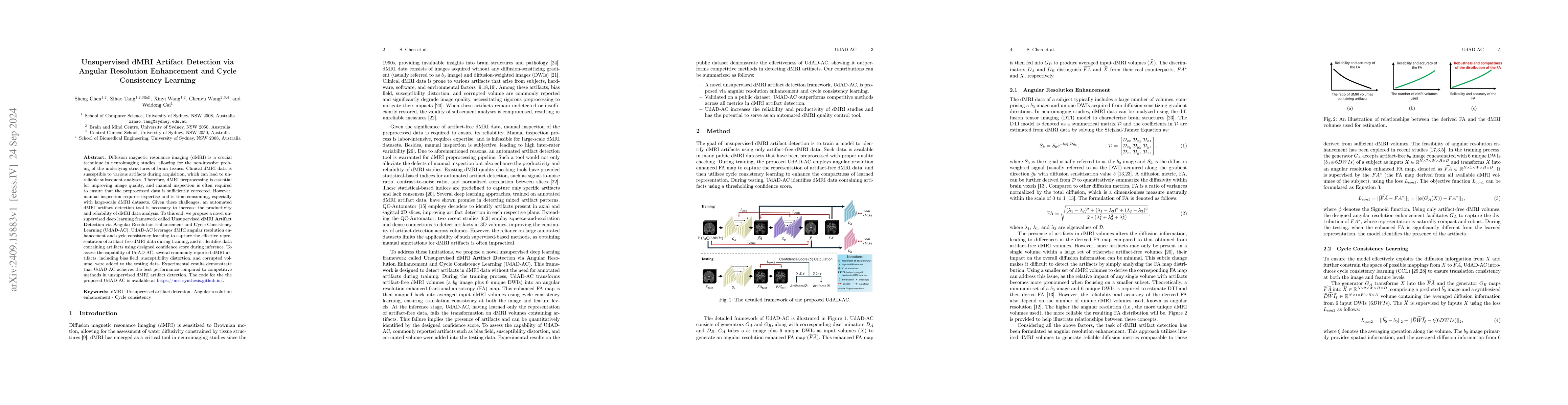 Thumbnail for Unsupervised dMRI Artifact Detection via Angular Resolution Enhancement
  and Cycle Consistency Learning