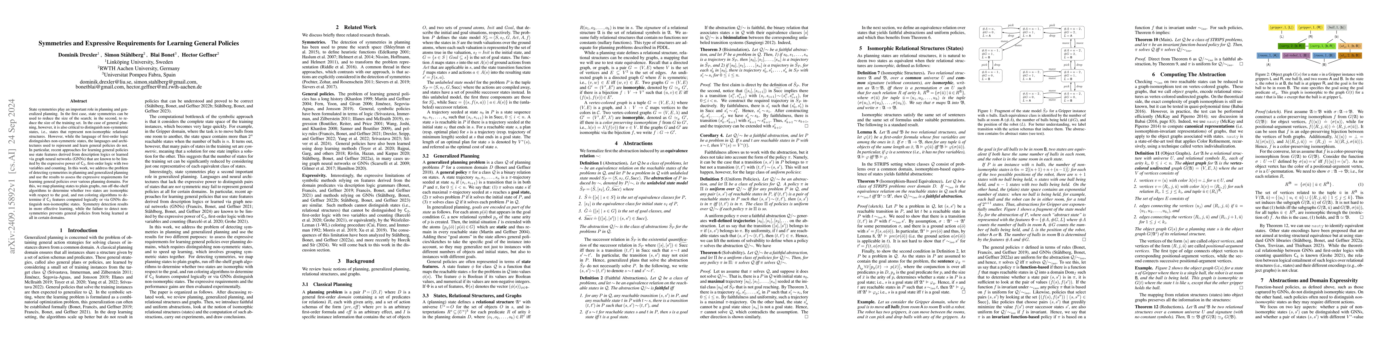 Thumbnail for Symmetries and Expressive Requirements for Learning General Policies