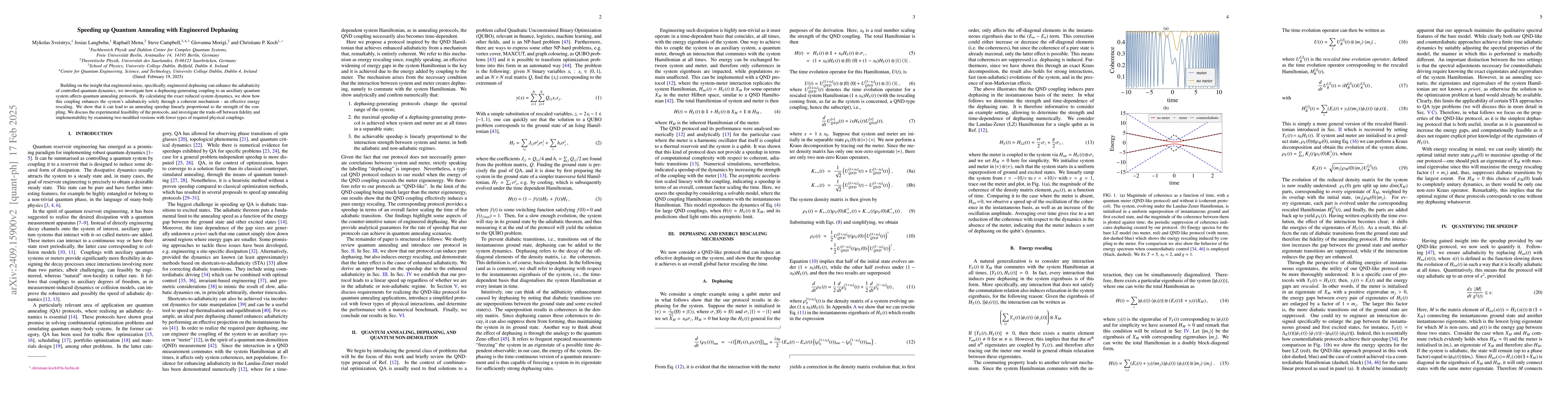 Thumbnail for Speeding up Quantum Annealing with Engineered Dephasing