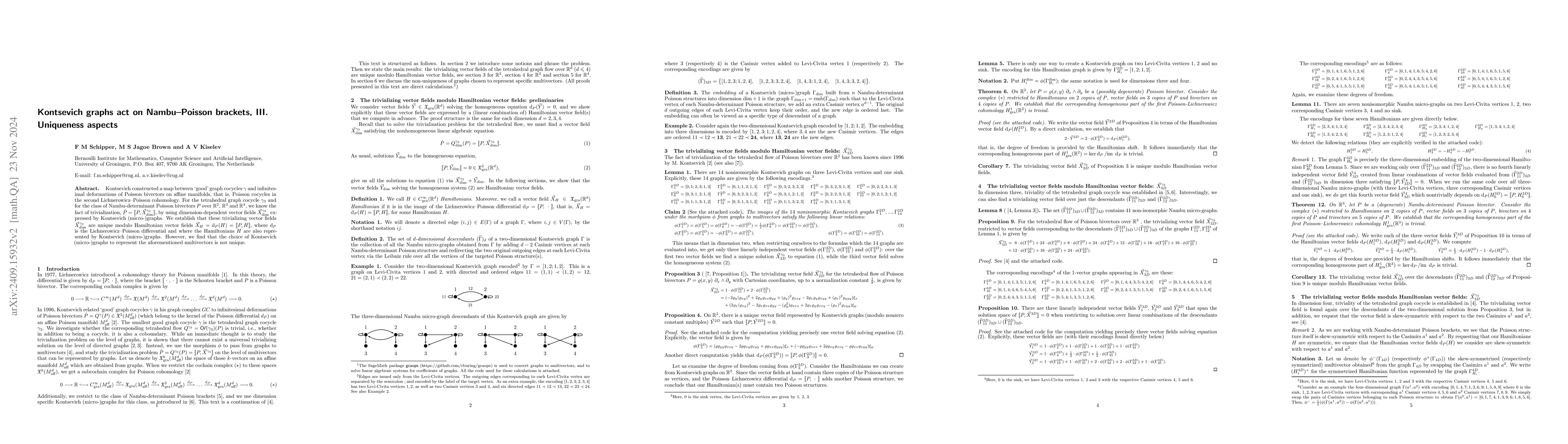 Thumbnail for Kontsevich graphs act on Nambu-Poisson brackets, III. Uniqueness aspects