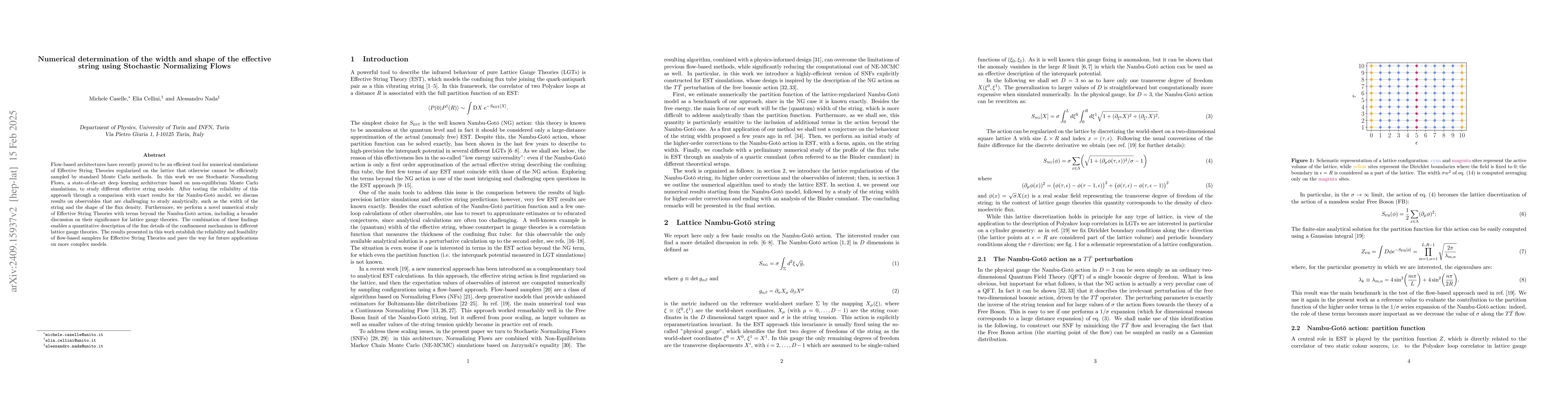 Thumbnail for Numerical determination of the width and shape of the effective string
  using Stochastic Normalizing Flows