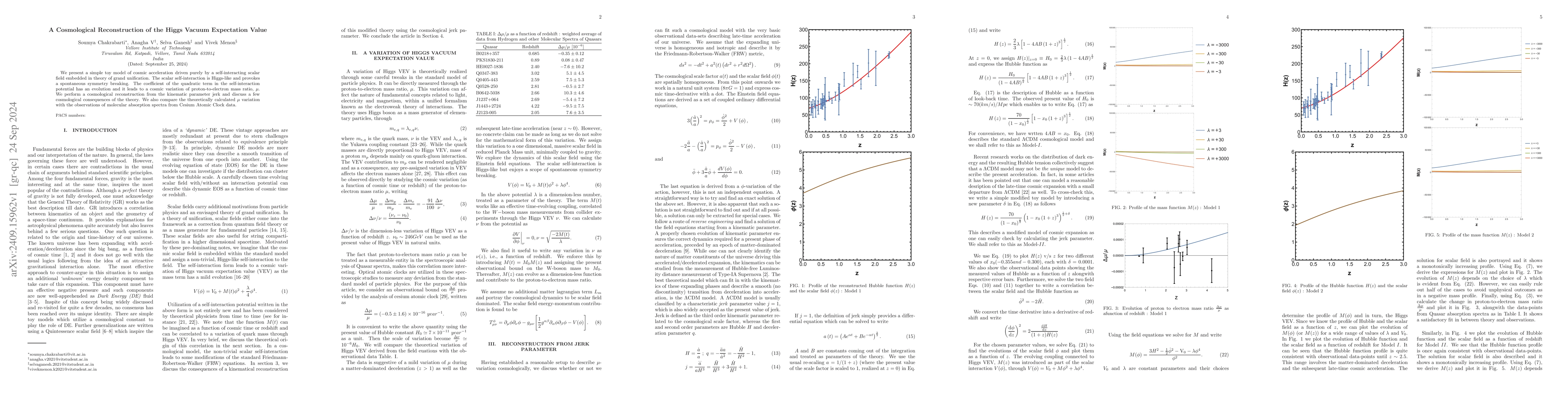 Thumbnail for A Cosmological Reconstruction of the Higgs Vacuum Expectation Value