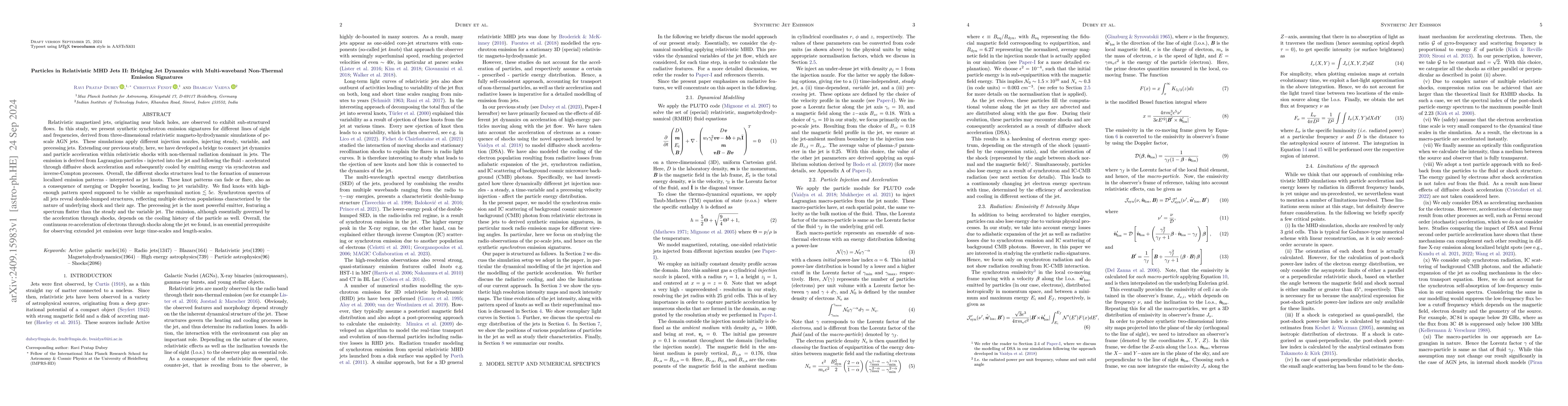 Thumbnail for Particles in Relativistic MHD Jets II: Bridging Jet Dynamics with
  Multi-waveband Non-Thermal Emission Signatures
