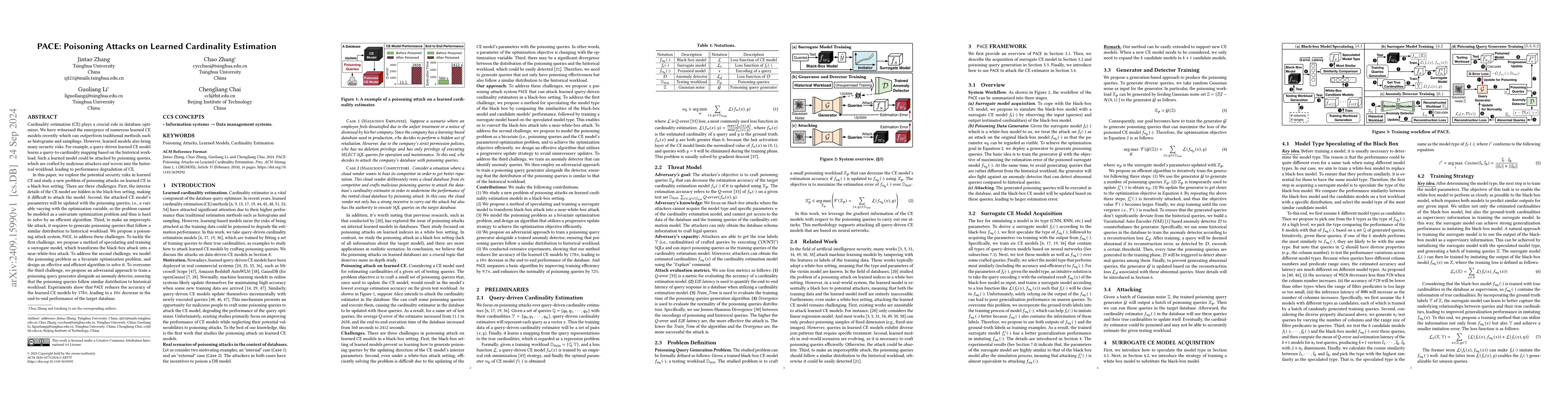 Thumbnail for PACE: Poisoning Attacks on Learned Cardinality Estimation