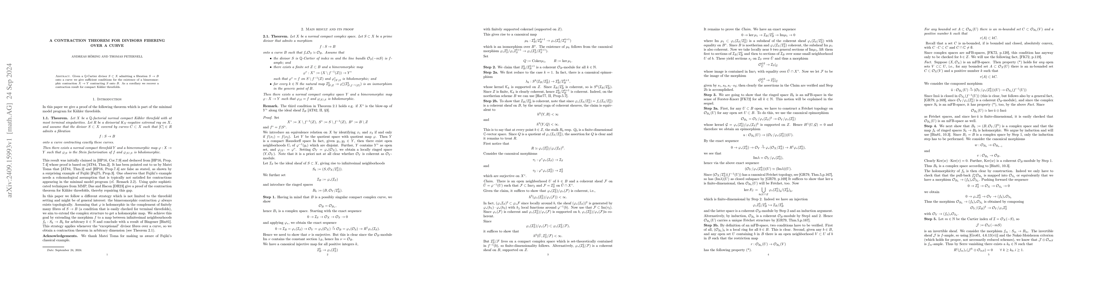 Thumbnail for A contraction theorem for divisors fibering over a curve