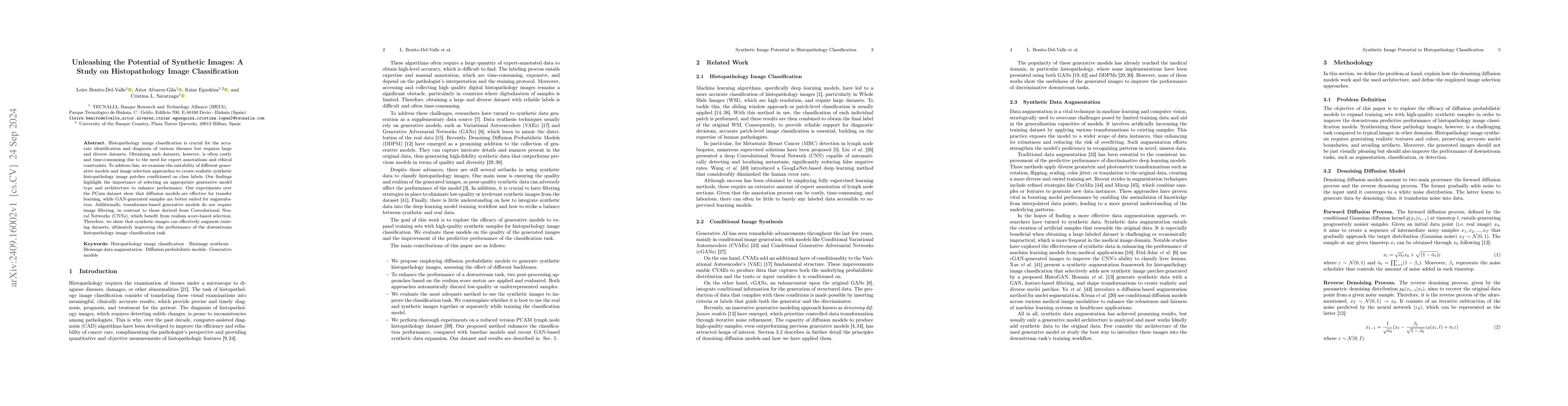 Thumbnail for Unleashing the Potential of Synthetic Images: A Study on Histopathology
  Image Classification