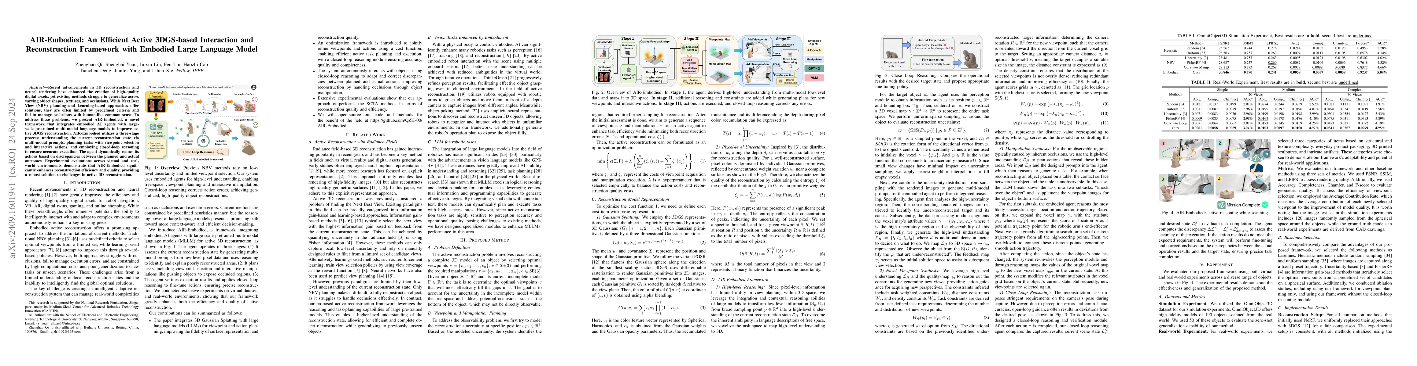 Thumbnail for AIR-Embodied: An Efficient Active 3DGS-based Interaction and
  Reconstruction Framework with Embodied Large Language Model