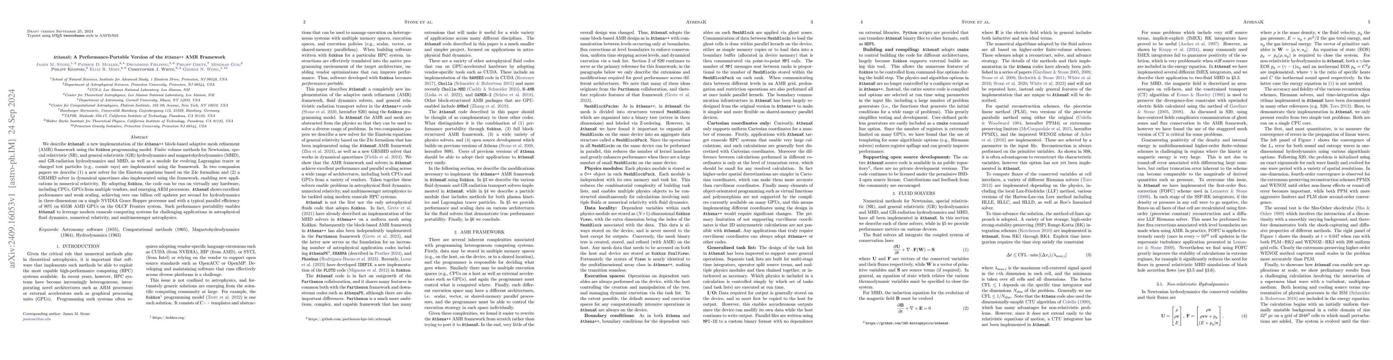 Thumbnail for AthenaK: A Performance-Portable Version of the Athena++ AMR Framework