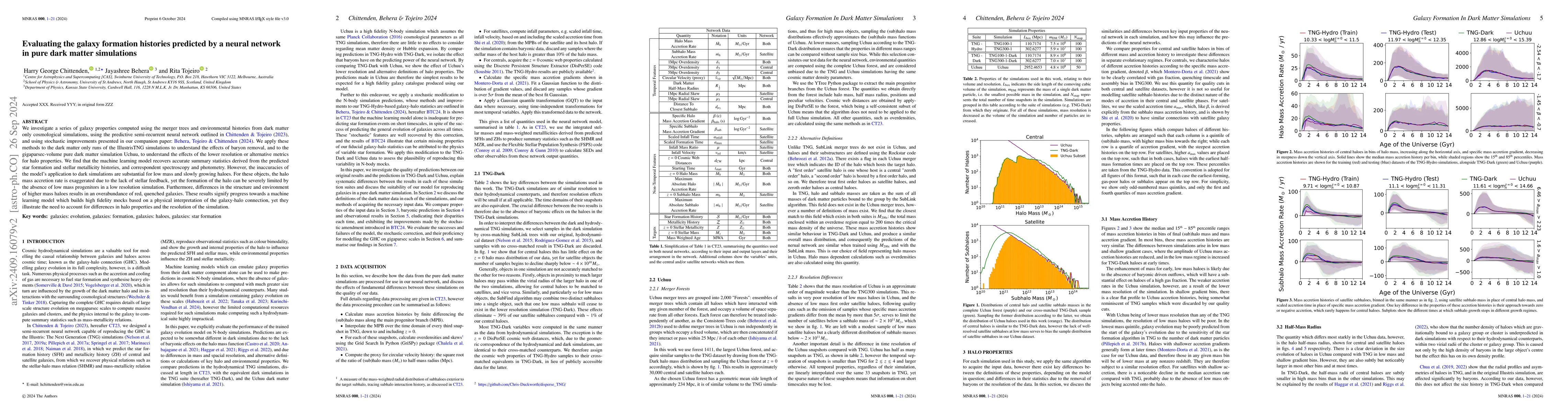 Thumbnail for Evaluating the galaxy formation histories predicted by a neural network
  in pure dark matter simulations