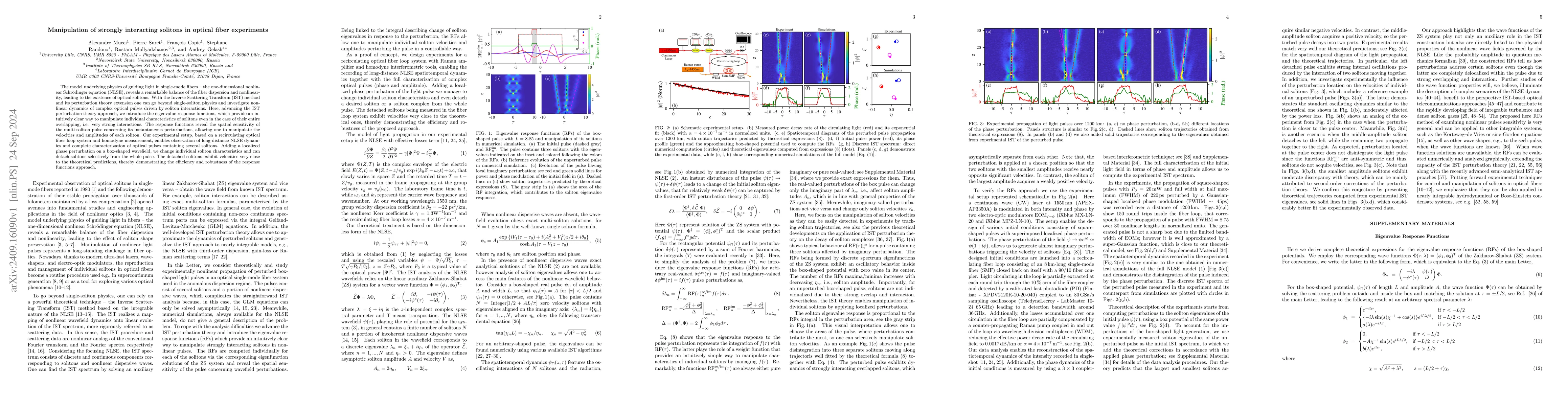 Thumbnail for Manipulation of strongly interacting solitons in optical fiber
  experiments