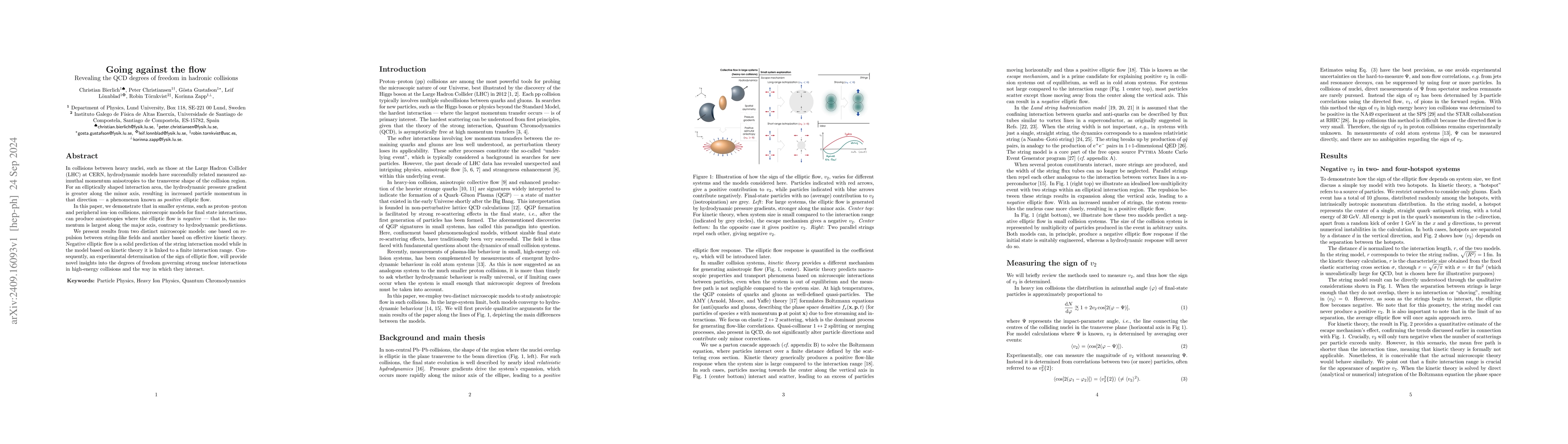 Thumbnail for Going against the flow: Revealing the QCD degrees of freedom in hadronic
  collisions