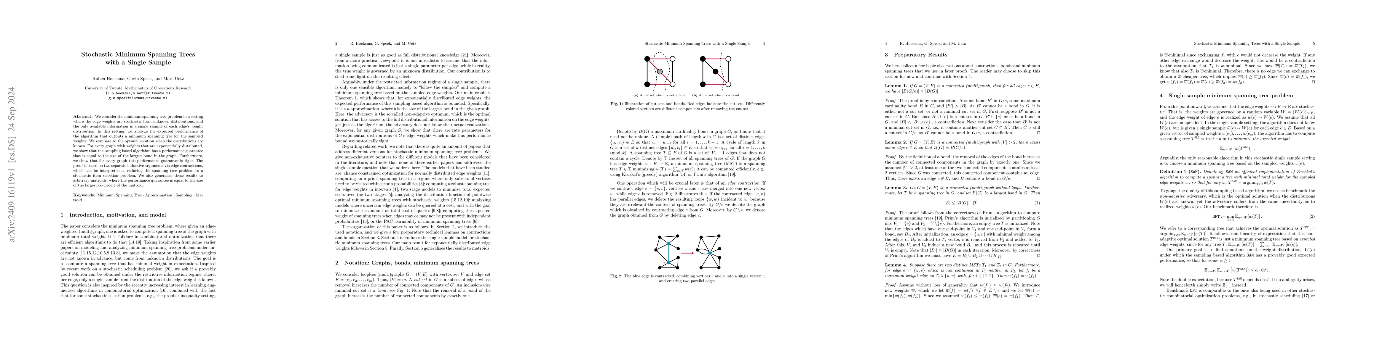 Thumbnail for Stochastic Minimum Spanning Trees with a Single Sample