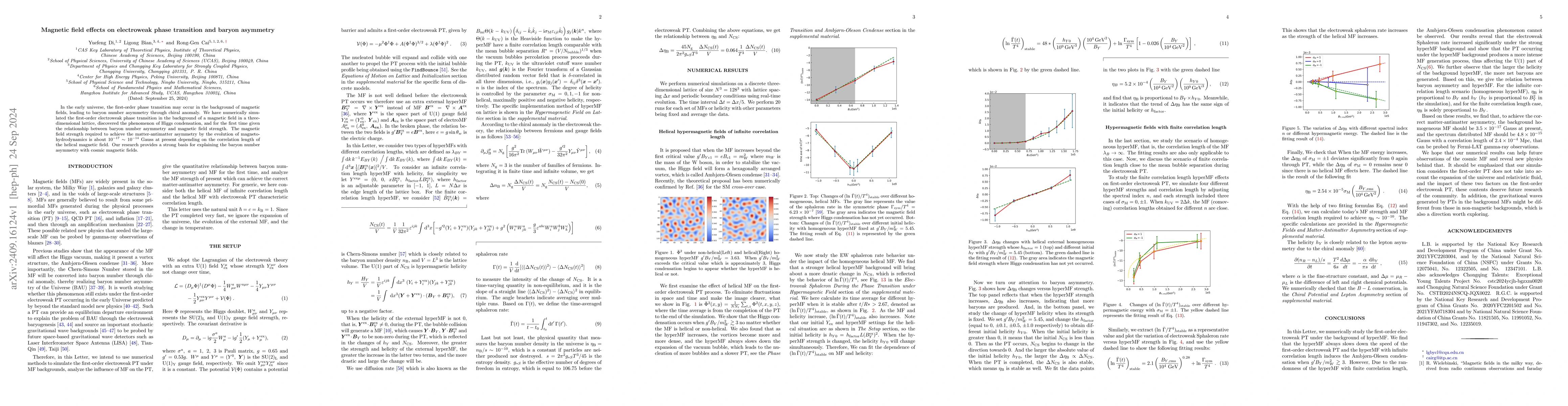 Thumbnail for Magnetic field effects on electroweak phase transition and baryon
  asymmetry