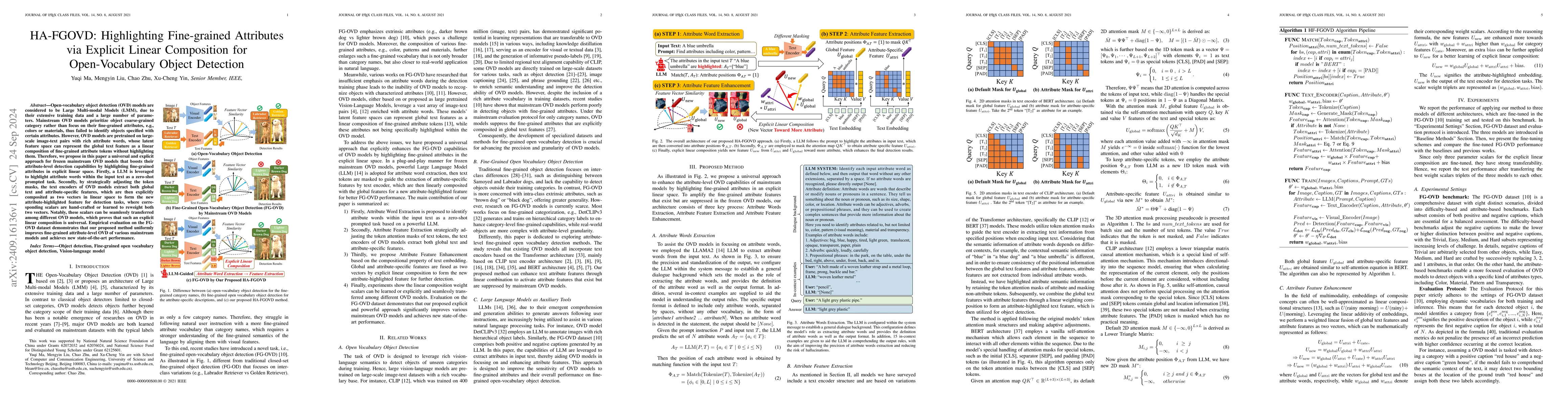 Thumbnail for HA-FGOVD: Highlighting Fine-grained Attributes via Explicit Linear
  Composition for Open-Vocabulary Object Detection