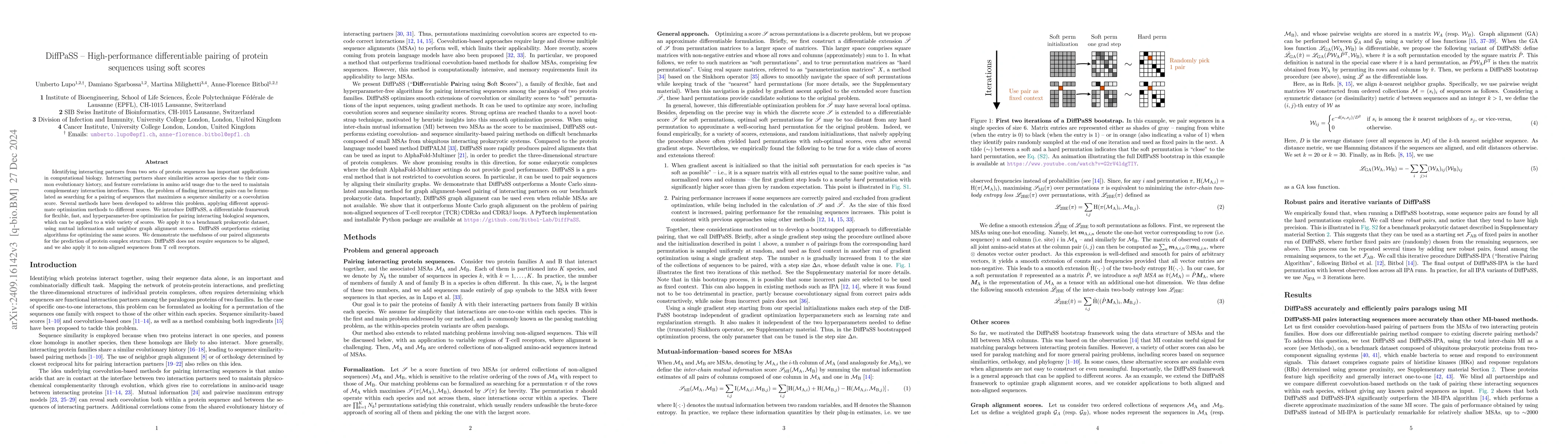 Thumbnail for DiffPaSS -- High-performance differentiable pairing of protein sequences
  using soft scores