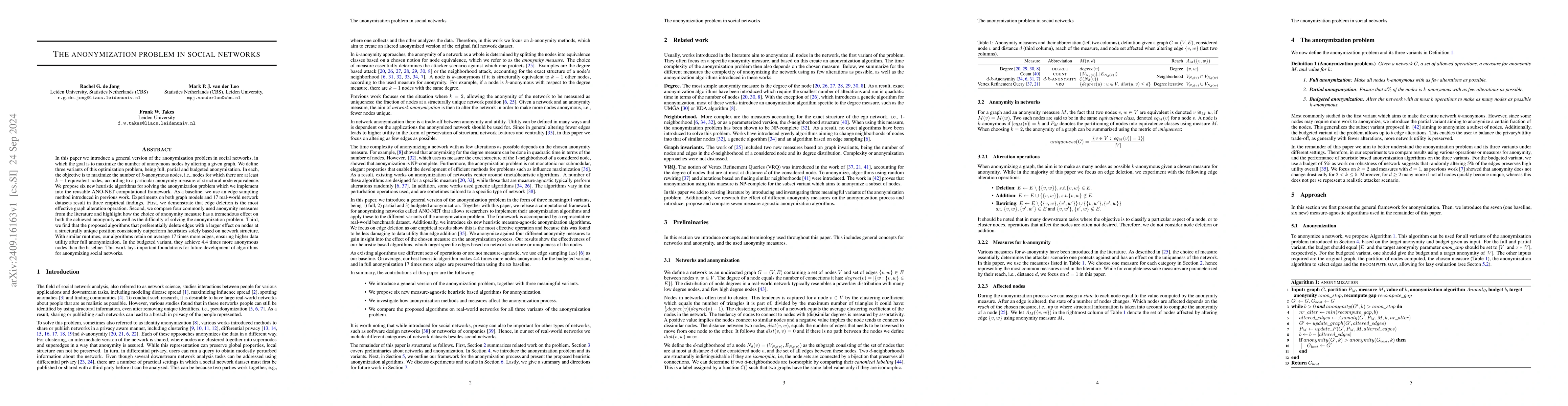 Thumbnail for The anonymization problem in social networks