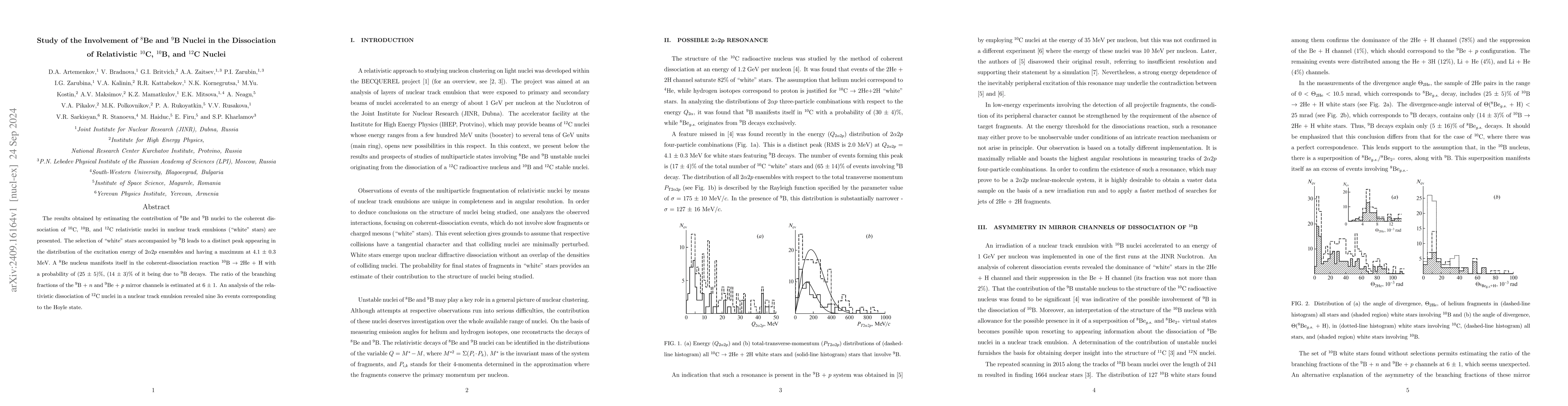 Thumbnail for Study of the Involvement of $^8$Be and $^9$B Nuclei in the Dissociation
  of Relativistic $^{10}$C, $^{10}$B, and $^{12}$C Nuclei