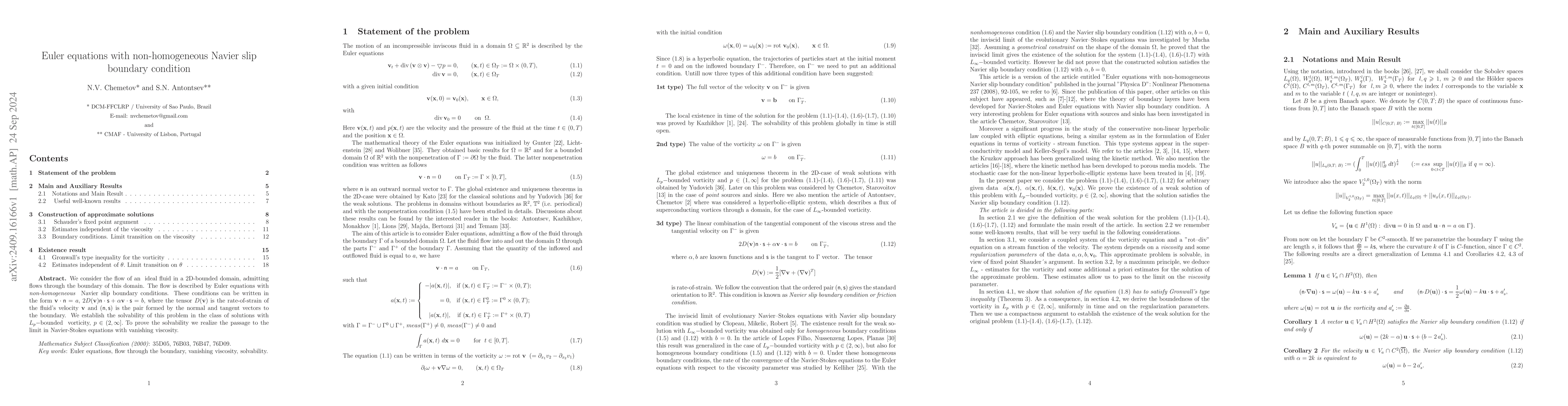 Thumbnail for Euler equations with non-homogeneous Navier slip boundary condition