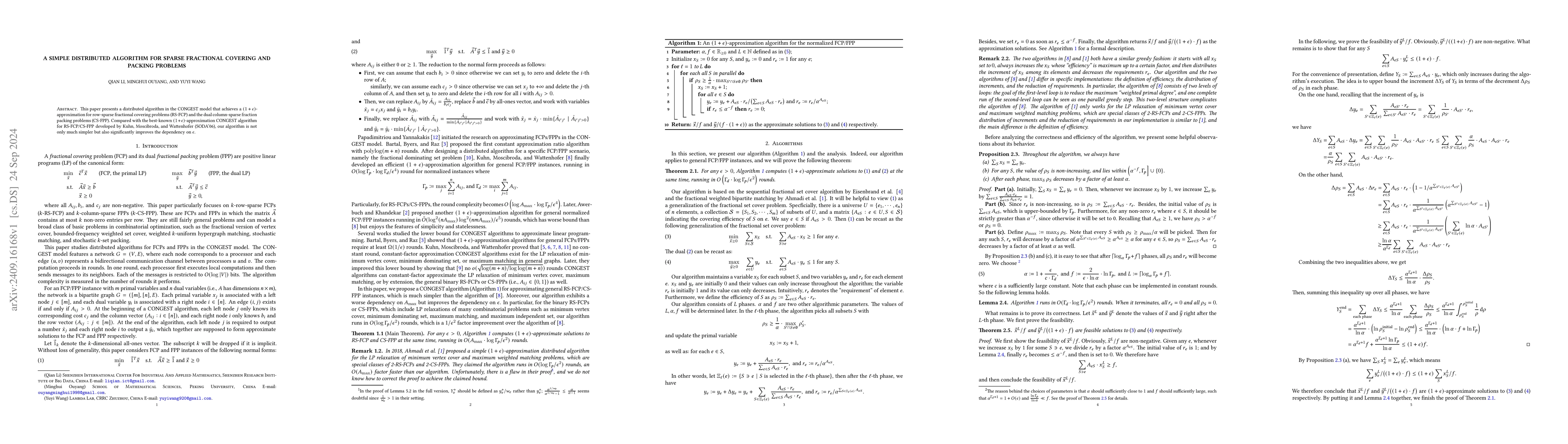 Thumbnail for A Simple Distributed Algorithm for Sparse Fractional Covering and
  Packing Problems