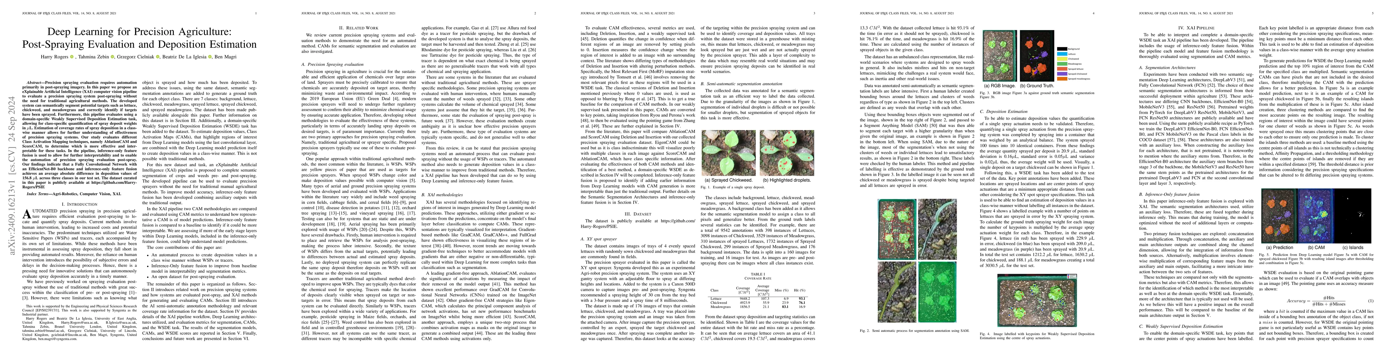 Thumbnail for Deep Learning for Precision Agriculture: Post-Spraying Evaluation and
  Deposition Estimation