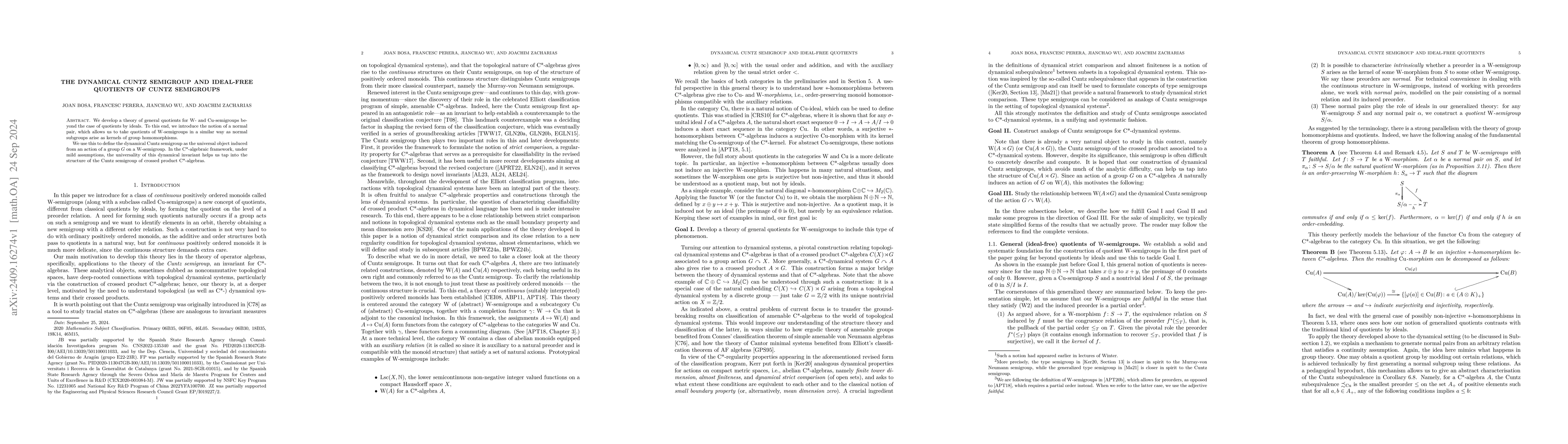 Thumbnail for The dynamical Cuntz semigroup and ideal-free quotients of Cuntz
  semigroups