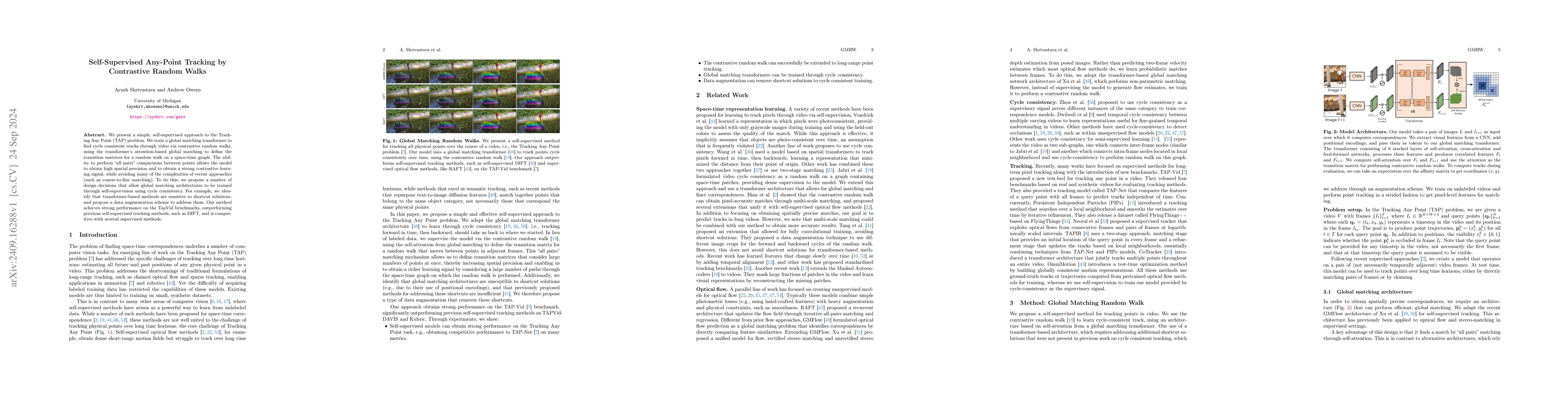 Thumbnail for Self-Supervised Any-Point Tracking by Contrastive Random Walks