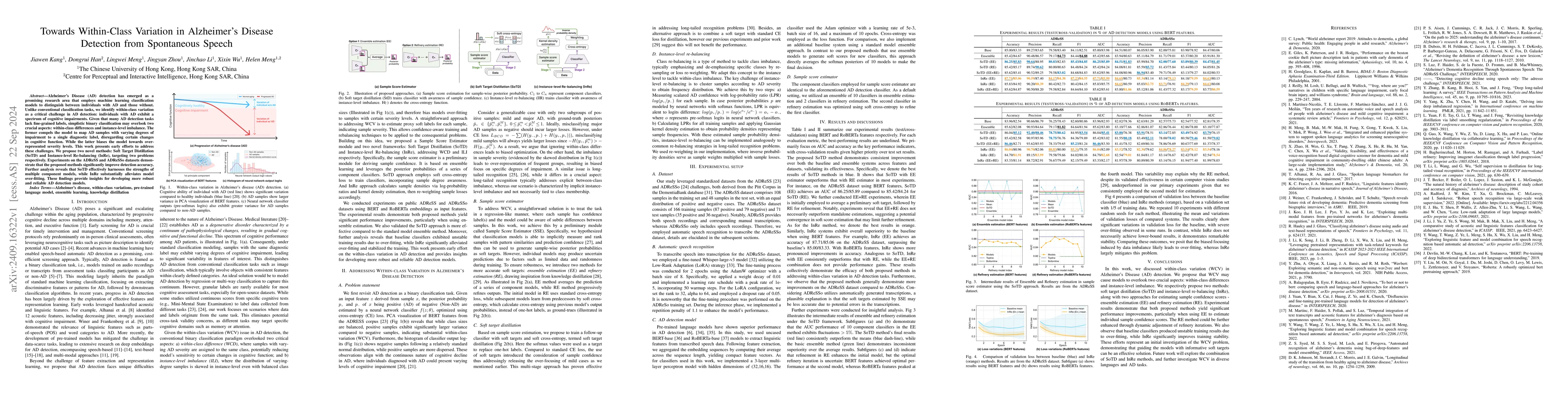 Thumbnail for Towards Within-Class Variation in Alzheimer's Disease Detection from
  Spontaneous Speech