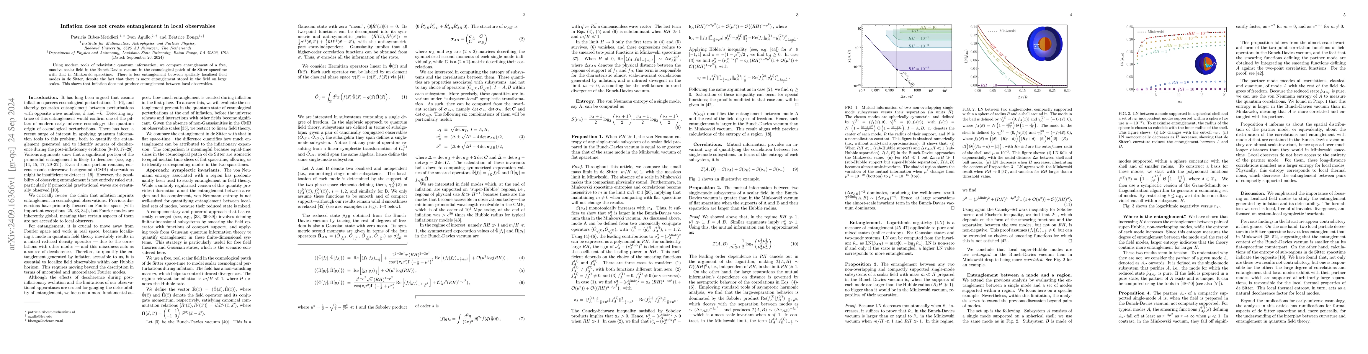 Thumbnail for Inflation does not create entanglement in local observables