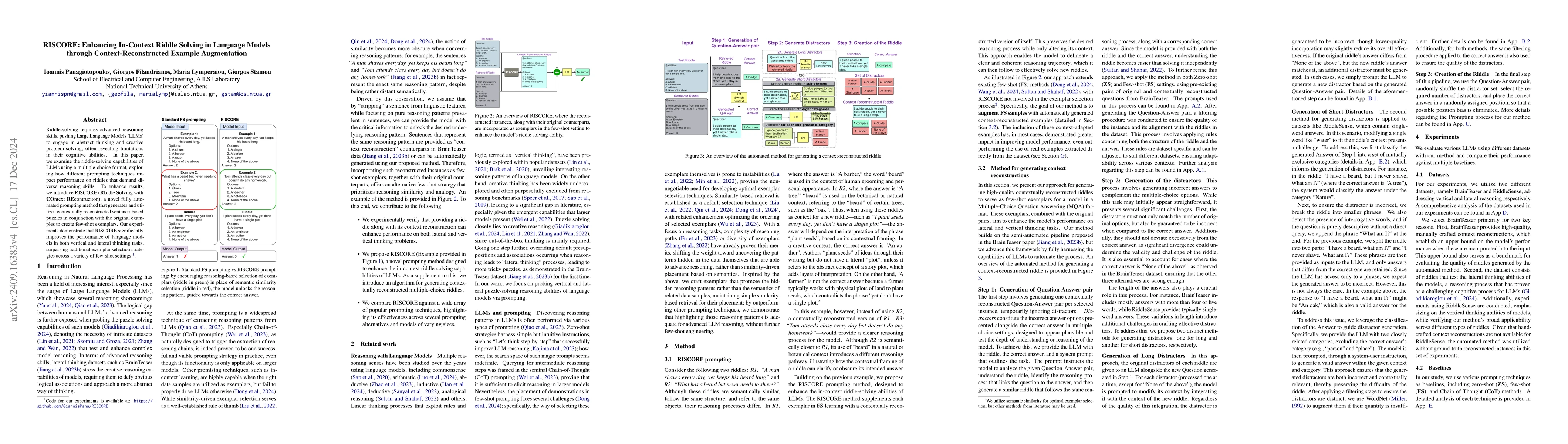 Thumbnail for RISCORE: Enhancing In-Context Riddle Solving in Language Models through
  Context-Reconstructed Example Augmentation