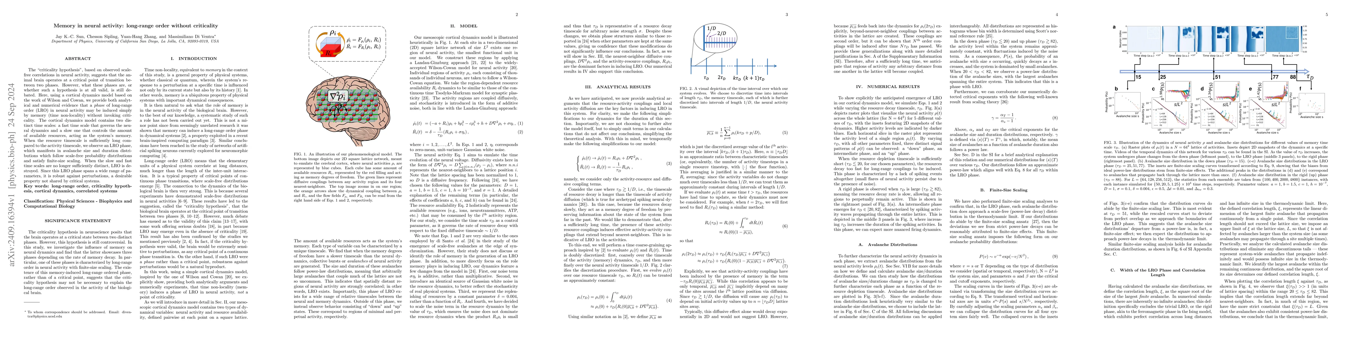 Thumbnail for Memory in neural activity: long-range order without criticality