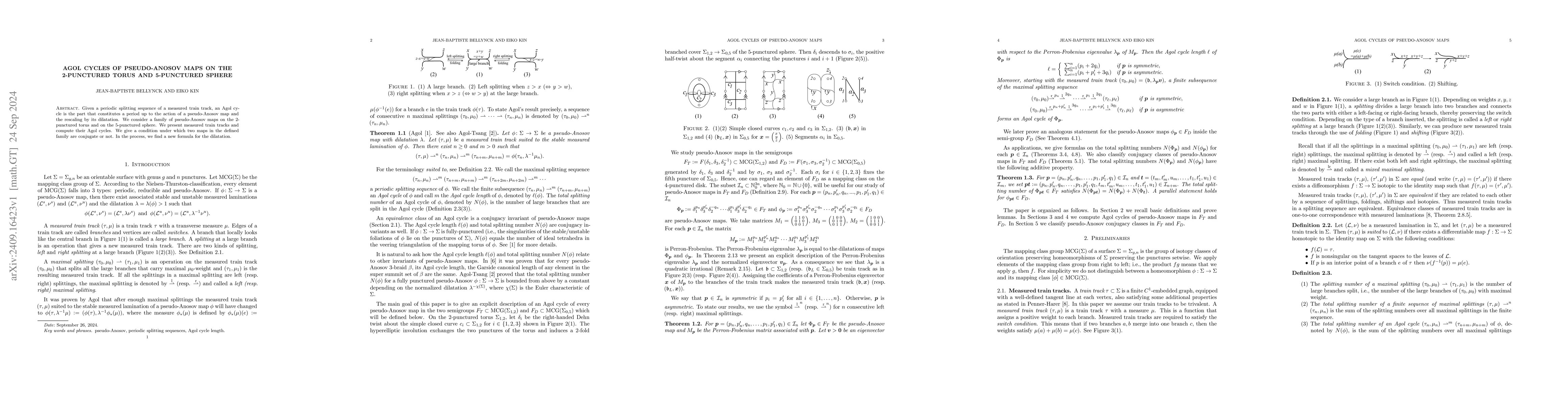 Thumbnail for Agol cycles of pseudo-Anosov maps on the 2-punctured torus and
  5-punctured sphere
