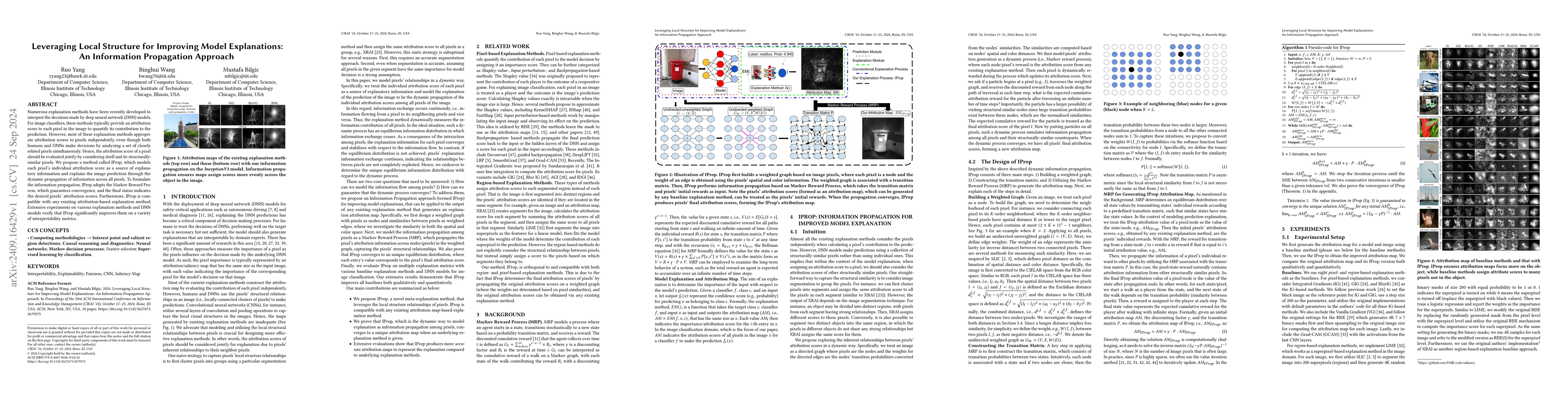 Thumbnail for Leveraging Local Structure for Improving Model Explanations: An
  Information Propagation Approach