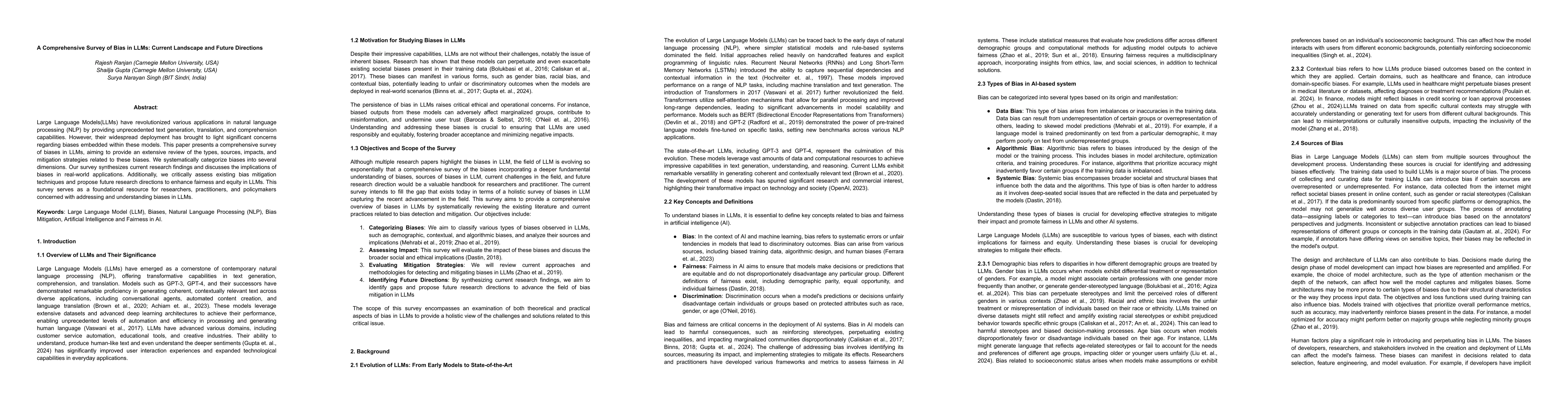 Thumbnail for A Comprehensive Survey of Bias in LLMs: Current Landscape and Future
  Directions