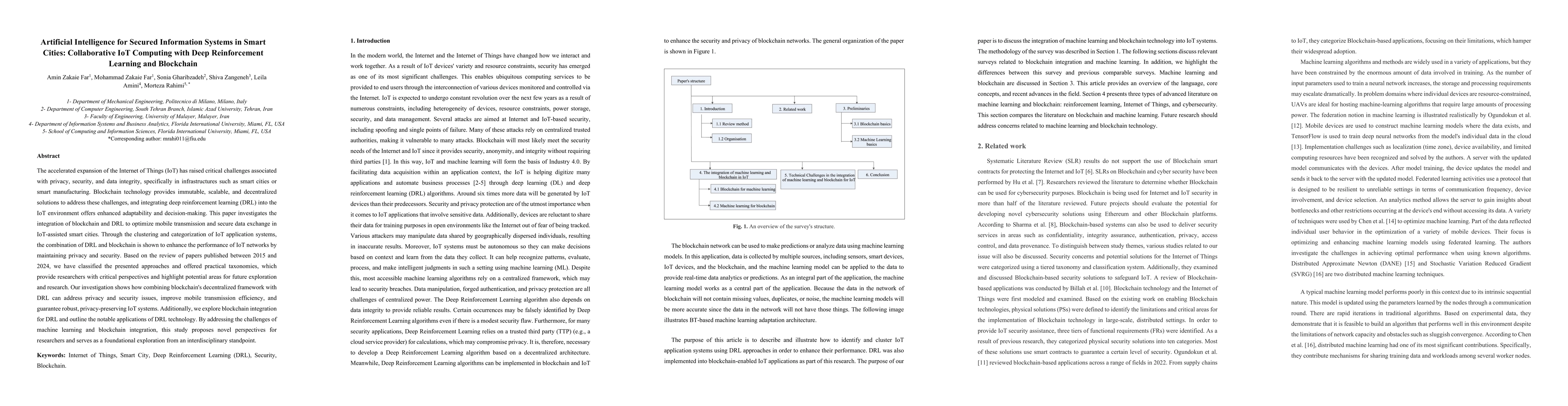 Thumbnail for Artificial Intelligence for Secured Information Systems in Smart Cities:
  Collaborative IoT Computing with Deep Reinforcement Learning and Blockchain