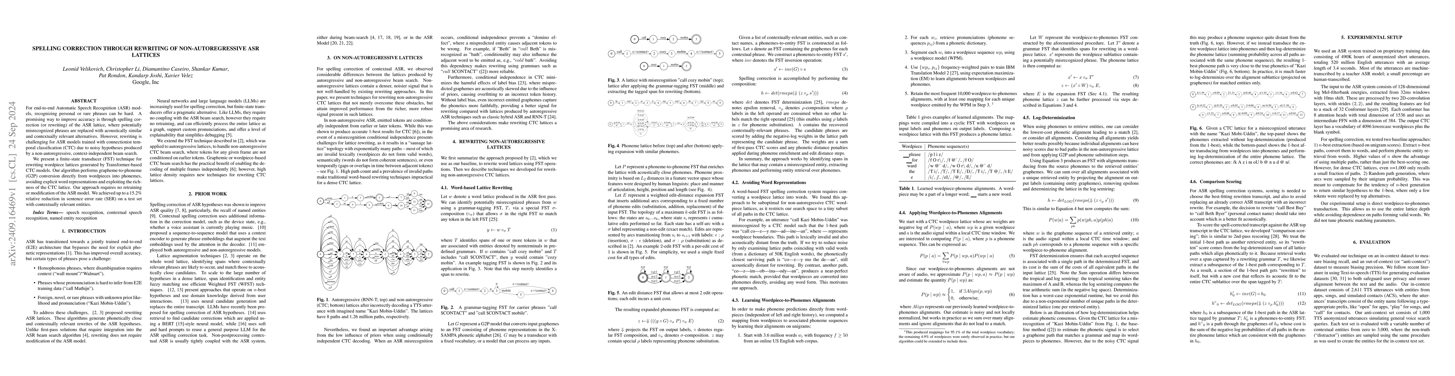 Thumbnail for Spelling Correction through Rewriting of Non-Autoregressive ASR Lattices